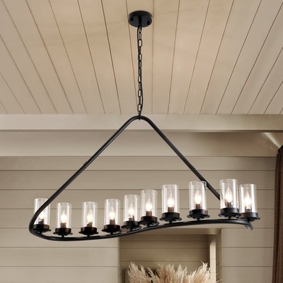 10-Light Retro Metal Chandelier for Dining Room Industrial Pendant Light Fixture