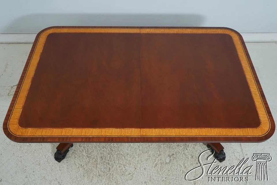 L69903: Mesa de comedor con bandas de caoba estilo panadero Regencia Foto 3 de 4