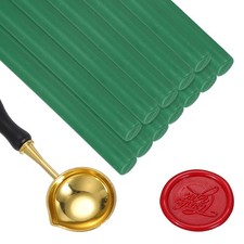 12 Pcs Wax Seal Sticks, Glue Gun Sealing Wax Sticks with Spoon, Pine Green