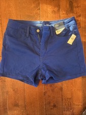 Old Navy Wow Shorts Cobalt Blue High Rise 3 Inch Inseam Womens 10 Stretch Denim