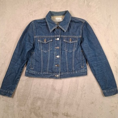 Joie de Vivre Jacket Womens UK 14 Blue Denim Trucker Casual Cropped Vintage