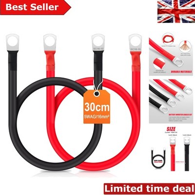 Kupfer Batterie Wechselrichter Kabel Set - 2 Stück 30 cm für Solar, Wohnmobil & Motorrad