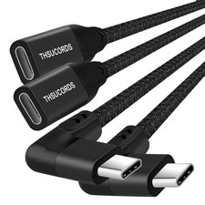 100W USB Extension Cable 10FT 2Pack, 10Gbps 90 Degree Right Angle USB 3.2 to ...