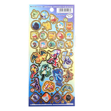 Daiso Pokemon Stickers Colorful sheet Seals Pikachu,Eevee etc SHOWA NOTE Japan A