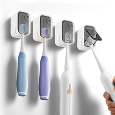 4 Pack Adhesive Wall Mount Toothbrush Holder - Waterproof Bathroom  Shower Orga