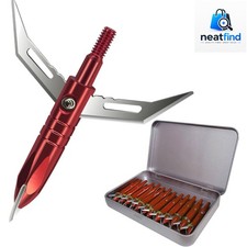 12pcs Hunting Broadheads 100 Grain Archery Broadheads 420 Stainless Steel Hig...