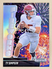 2025 Panini Prizm Black TY Simpson FIREWORKS Silver Prizm Alabama #1
