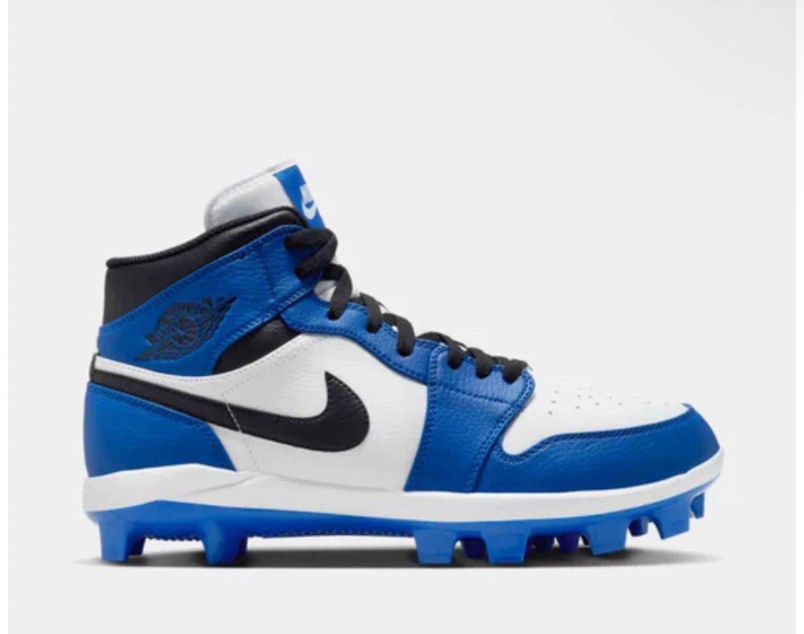 Air Jordan 1 Retro MCS Baseball Cleats Blue Black White AV5354-411 Men\'s 14 Nike Jordan 1 Retro Mcs Game Royal Blue-Black Baseball  main image 2