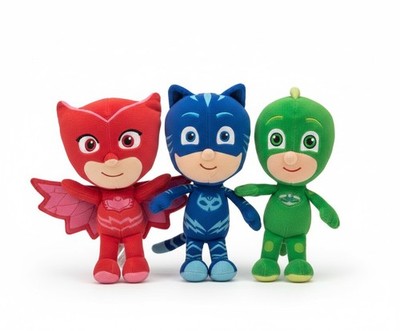 PJ Masks Lot of 3 9'' Plush Dolls Catboy Owlette & Gekko Just Play Red Green Blue