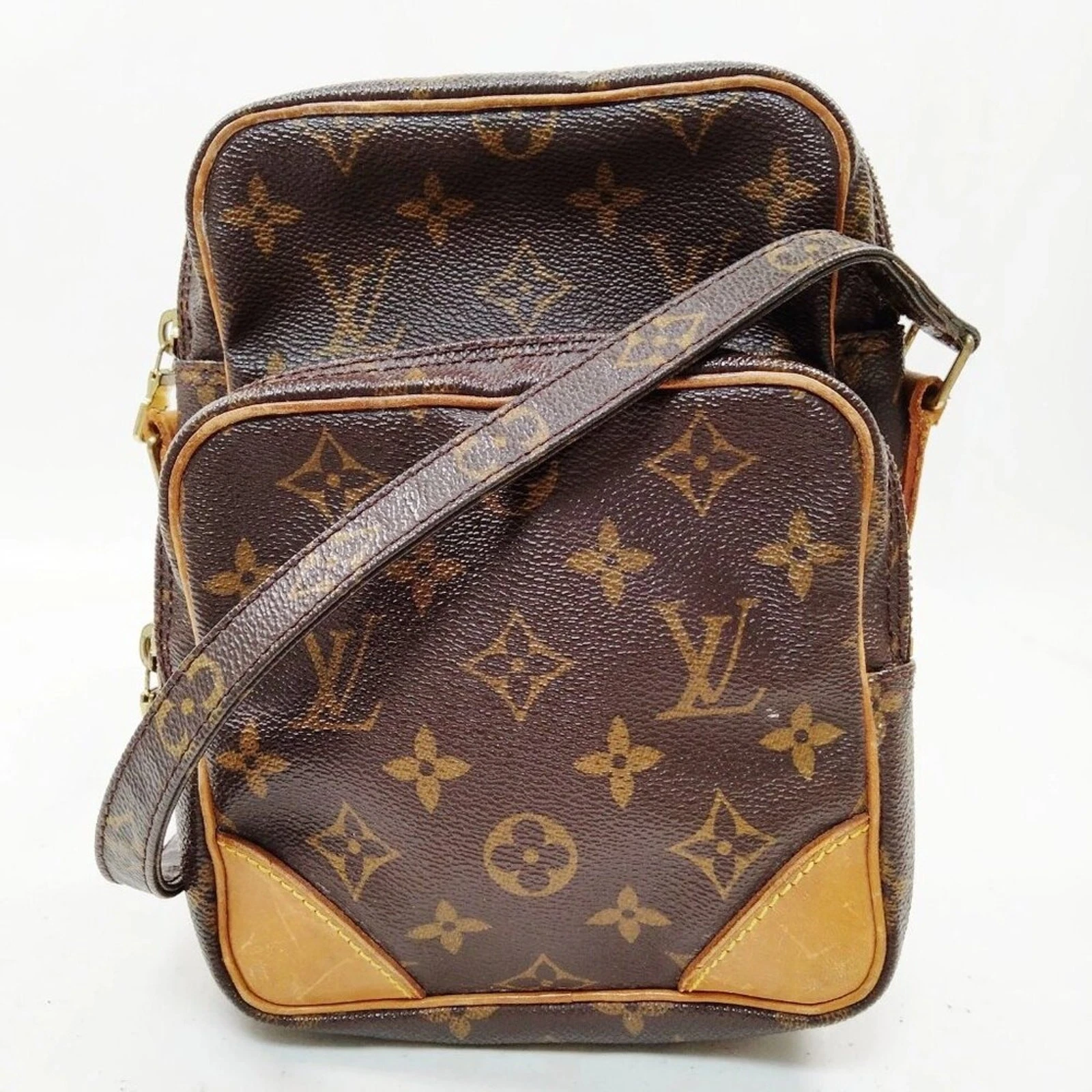 Authentic Louis Vuitton Amazon Brown Monogram Crossbody Bag 203-112025