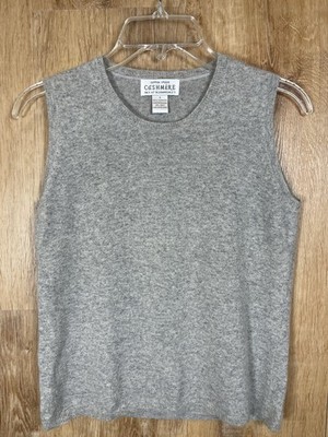 Sutton Studio Gray Soft 100% Cashmere Vest Size S