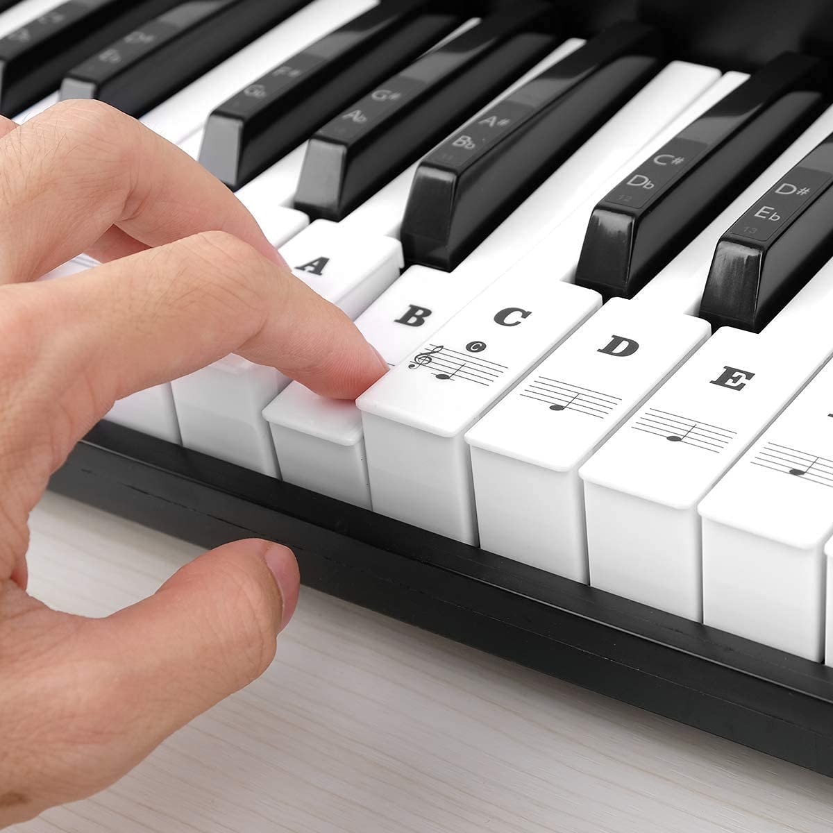 Piano Keyboard Stickers for Beginners, Reusable & 88 Key, Sticker-Black