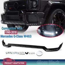 W Drl Led Front Bumper Lip Splitter For Mercedes G Class W463 Gloss Black 90-18 W Drl Led Front Bumper Lip Splitter For Mercedes G Class W463 Gloss Black 90-18