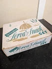 In Box VTG Anchorglass Serva-Snack Set Anchor Hocking 4 Serving Set Cups & Trays