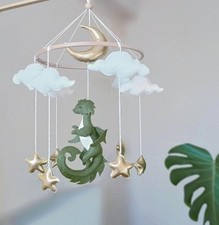 Dragon Baby Mobile Handmade Personalized Hanging Mobile Crib Hang Mobile Felt A  