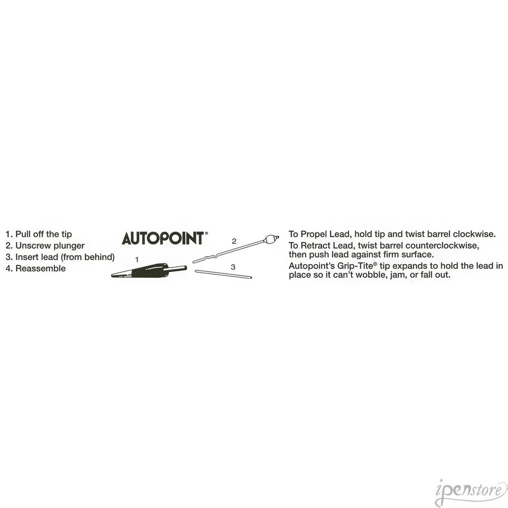 Tb/12 Autopoint 0.7 mm Graphite Lead 1-3/8", 871-1, Black HB (Medium)