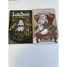 Lady Death Origins Vol 1 (Paperback) & Vol 2 SIGNED (Hardcover) 2011 Boundless 