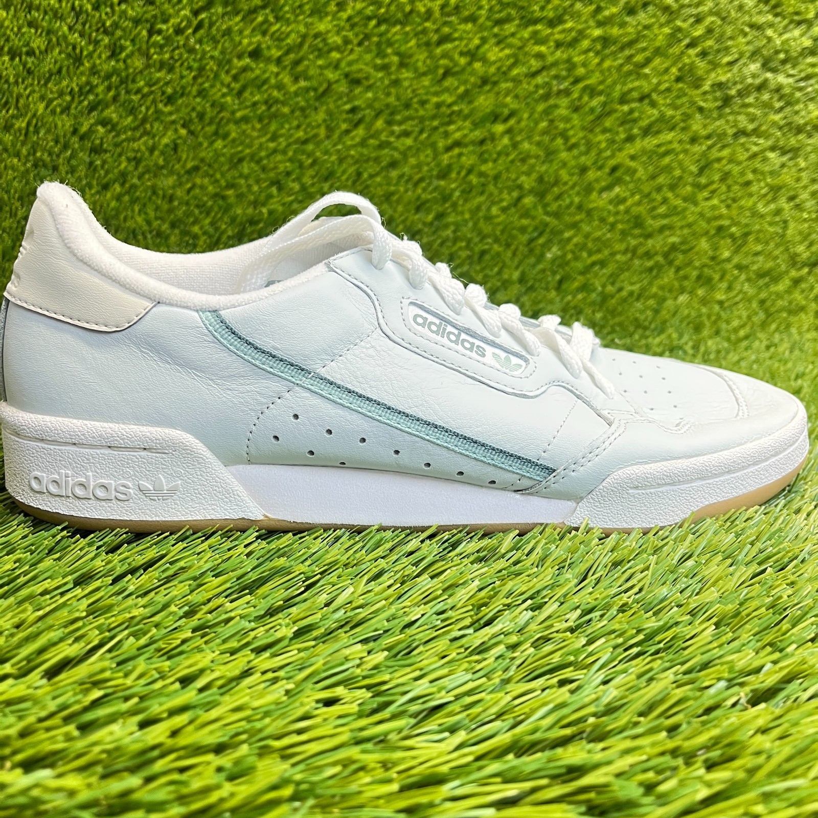 Adidas Continental 80 Mens Size 8 White Blue Gum Athletic Running Shoes Sneakers