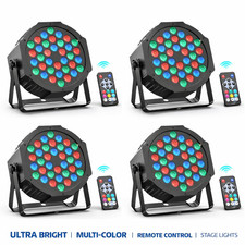 4 Stück 36 LED Bühnenleuchten RGB Par Can flach DMX512 DJ Disco Bar Deckenfluter Beleuchtung