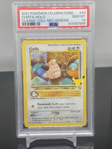 2021 POKEMON CELEBRATIONS CLASSIC COLLECTION #20 CLEFFA-HOLO PSA 10