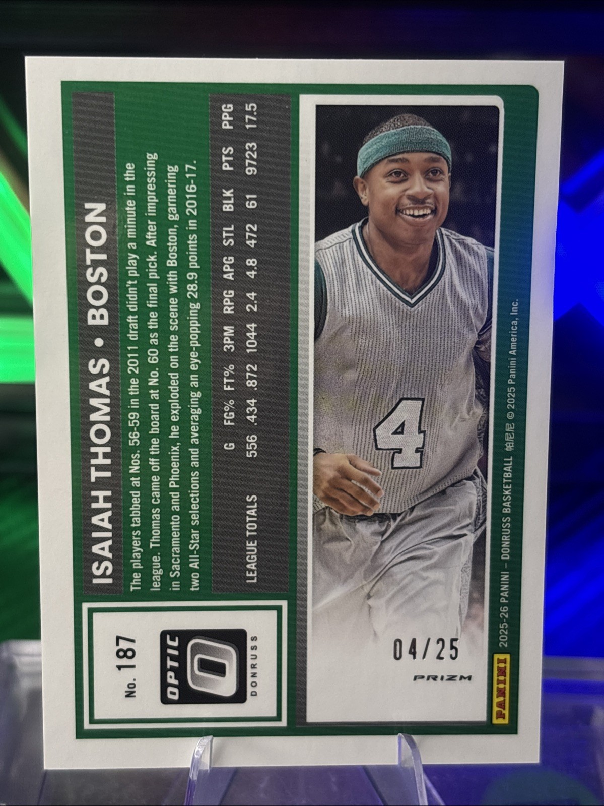 Isaiah Thomas Optic Donruss /25 Crack Ice No187