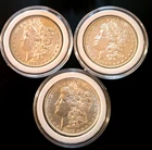 MORGAN SILVER DOLLARS LOT OF 3 - 1882, 1886, AND 1889 NO MINT MARK