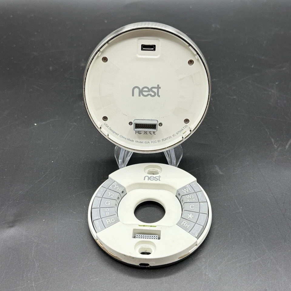 Google Nest 1st Gen Learning Silver Programmable Thermostat, working - Image 2 of 4
