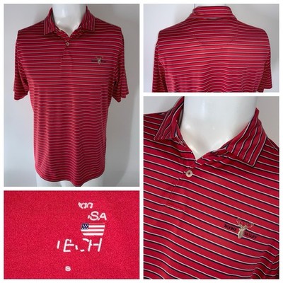 Fairway & Greene Polo Shirt Men S Red White Blue Stripe Boone Valley GC YGI U5-2