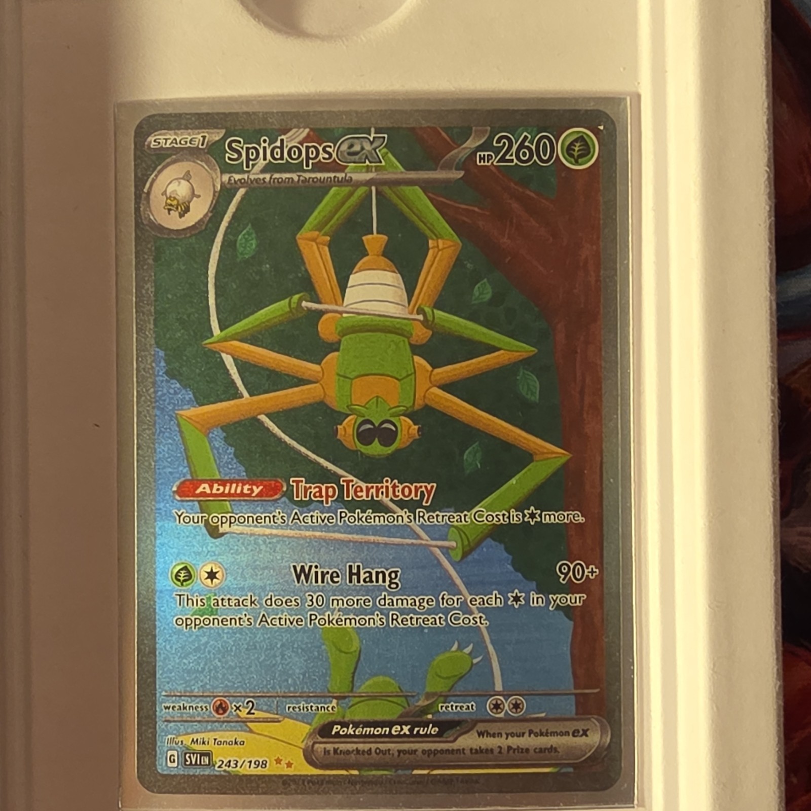 Pokémon Spidops ex 243/198 SV01 Illustration Rare Full Art Holo Card