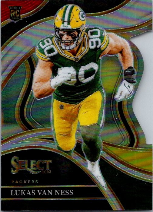 2023 Panini Select #239 Lukas Van Ness Red and Yellow Prizms Die Cuts