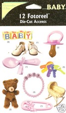 BABY Scrapbook 12 Die Cuts Accents Rember When New