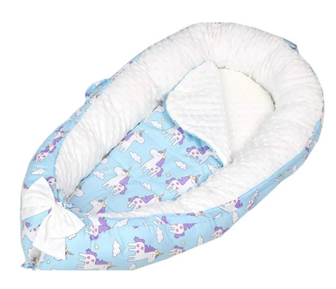Abreeze Baby Bassinet for Bed Co Sleeping Blue Unicorns eBay