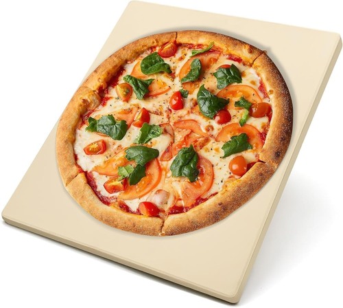 Pizza Stone, 16" x 14" Rectangular, for Oven, Grill, BBQ, Durable Cordierite