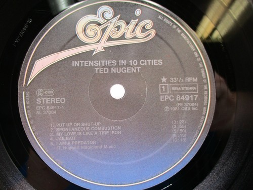 Ted Nugent Intensities In 10 Cities" 1981 EPC 84917 Holland NM Ultrasonic Clean. - Picture 4 of 7
