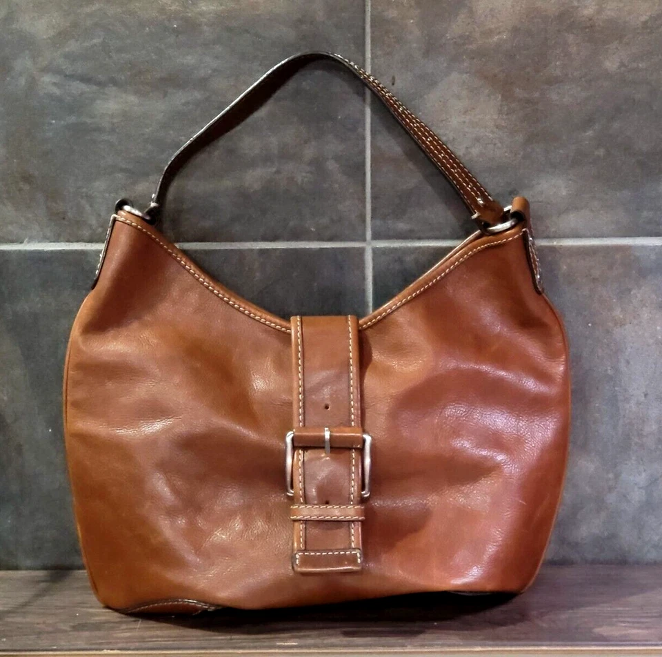 Michael Kors brown leather slouch tote shoulder bag
