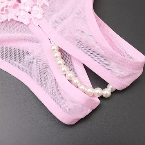 Size 8-10 G String Sexy Crotchless Underwear Pearl Thong Lingerie Panty Gift Red - Picture 12 of 49