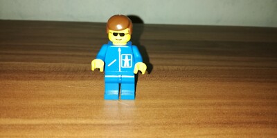LEGO FIGURE ''Road Worker'' Blue, Builder, Builder, Minifigure, Classic