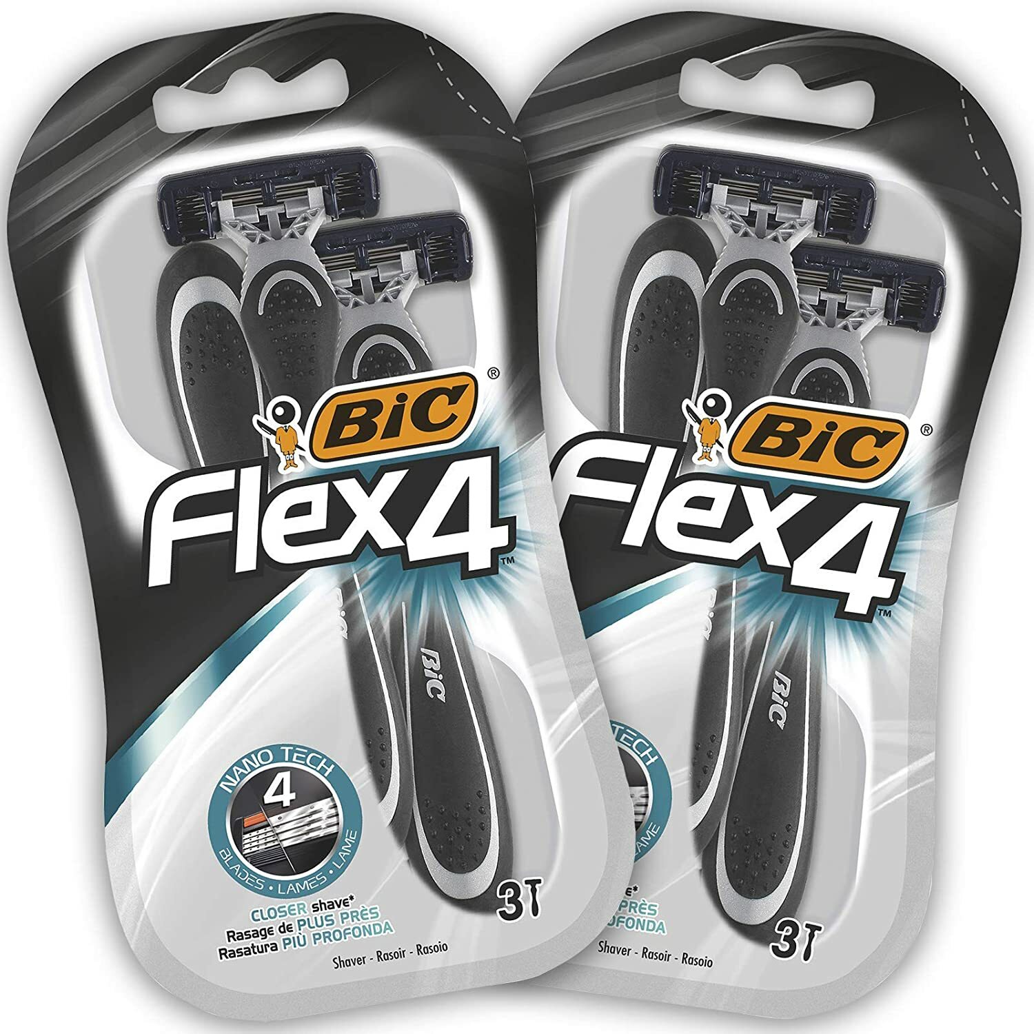 Набор насадок BIC Flex 4 шт Набор насадок Klingen Einwegrasierer Herren Mnner 6 шт 3490₽