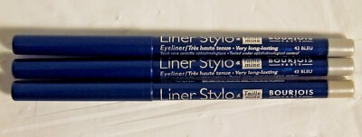 Lot of 3 BOURJOIS LINER STYLO & TAILLE MINE EYELINER 43 BLEU
