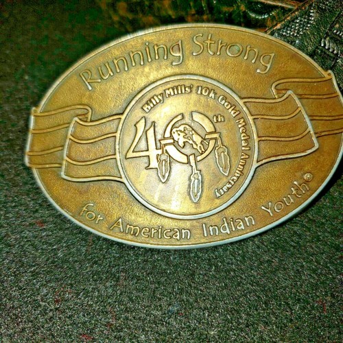 VTG Leather Belt with Buckle BILLY MILLS Olympic Gold Medalist Oct 14, 1964 - Picture 6 of 12