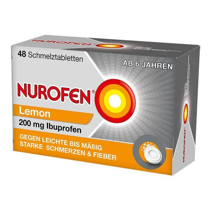 NUROFEN® Lemon 200 mg Ibuprofen Schmelztabletten · 48 St · PZN 03443838