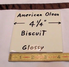 1 pc. Glossy Ceramic Tile *Biscuit Color* by American Olean 4-1/4" New Stock