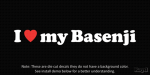 I Love My Basenji 8 AS582 Car Sticker Decal Thatlilcabin