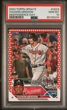 2023 TOPPS UPDATE #US24 VAUGHN GRISSOM /76 INDEPENDENCE DAY ROOKIE PSA 10 MINT
