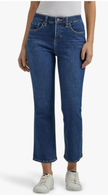 Lee Women's Ultra Lux Mid-Rise Demi Boot Crop Capri Jean-Eclipse, 4 Medium