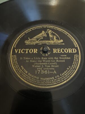 Victor 78 RPM Walter J Van Brunt - A Little Rain With The Sunshine 17361 V+