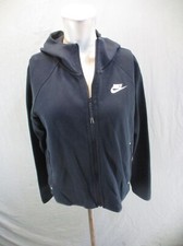 NIKE DRI-FIT Size S Womens Cotton Blend Full Zip Pocket Hood Athletic Jacket 555