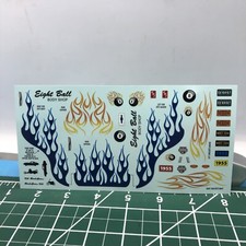 55 Chevy Drag Race Gasser Flames Eight Ball Decal Sheet Amt 125 Lbr Model Parts