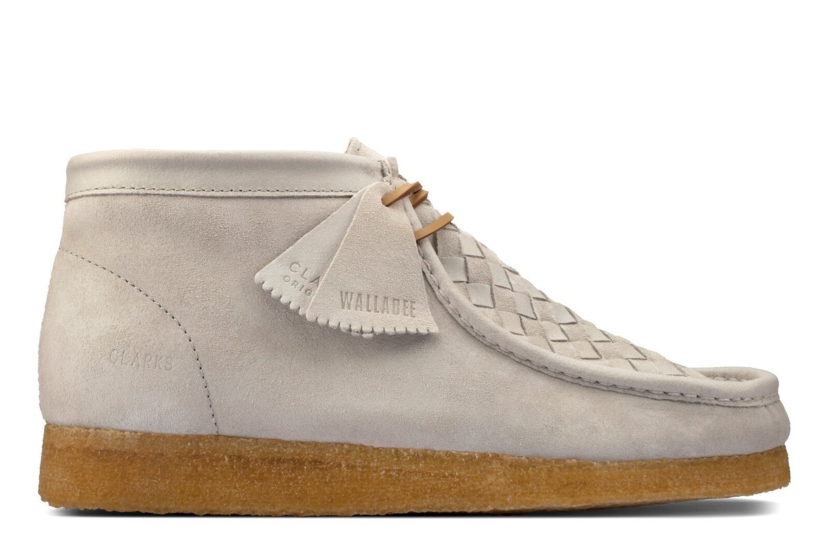Clarks Mens Wallabee Boots White Woven 26159539 | eBay