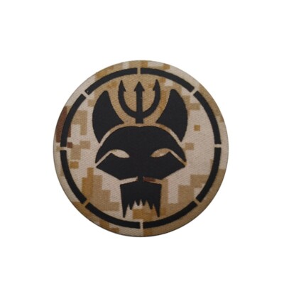 Reflective IR USN Navy Seal Team Trident Hook&Loop Patch Badge Round Desert Tan